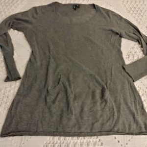 CYNTHIA ROWLEY cashmere/cotton blend front pocket sweater top